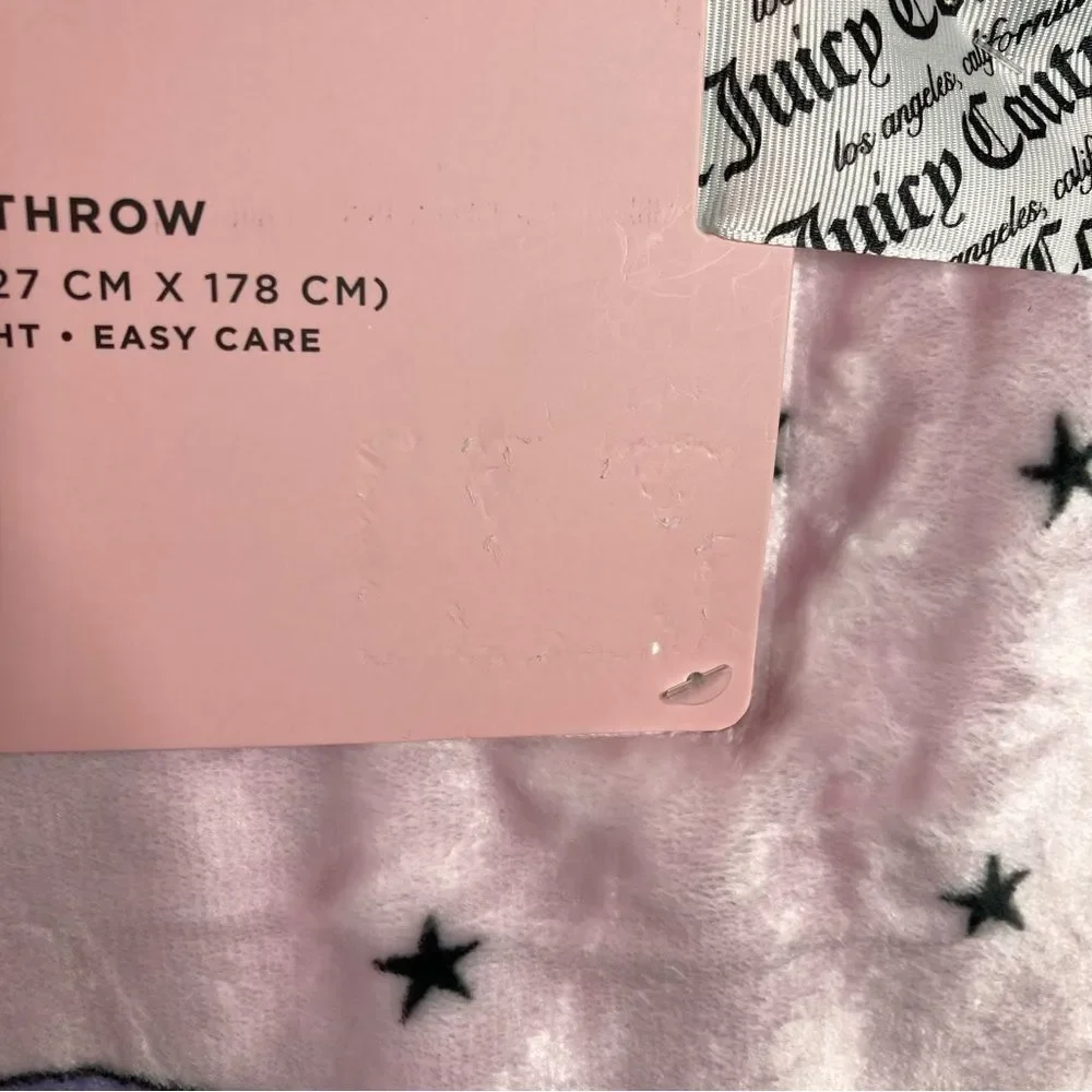 Juicy Couture Blanket Pink Sweets Ice Cream Plush Throw 50” x 70” NWT Soft